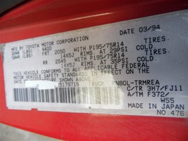 1994 Toyota Truck Red Standard Cab 2.4L MT 2WD #Z22875